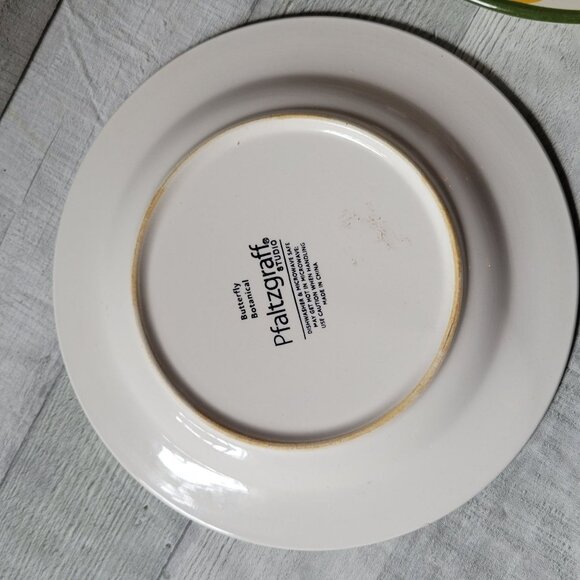 Pfaltzgraff Butterfly Botanical Dinner Plates Set Of 2 Floral & Butterfly Design - Picture 3 of 4